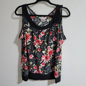 Christopher & Banks Floral Sleeveless Tank Blouse